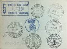 Carica l'immagine nel visualizzatore di Gallery, ANNULLO 5’ MOSTRA FILATELICA DI BOLZANO 1965 SU CARTOLINA RACCOLTA ANNULLI CC04