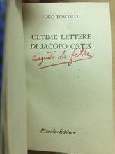 Carica l'immagine nel visualizzatore di Gallery, ULTIME LETTERE DI JACOPO ORTIS U. FOSCOLO BUR C143