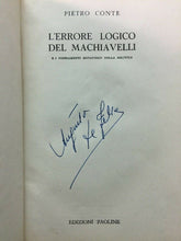 Carica l'immagine nel visualizzatore di Gallery, L’ERRORE LOGICO DEL MACHIAVELLI P. CONTE C208