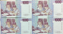 Carica l'immagine nel visualizzatore di Gallery, BANCONOTE 4x Lire 1000 MONTESSORI Consecutive FDS BAN01