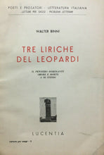 Carica l'immagine nel visualizzatore di Gallery, TRE LIRICHE DEL LEOPARDI W. BINNI LUCENTIA 1950 M243