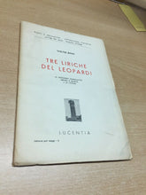 Carica l'immagine nel visualizzatore di Gallery, TRE LIRICHE DEL LEOPARDI W. BINNI LUCENTIA 1950 M243