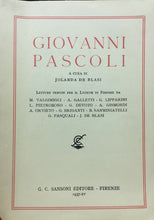 Carica l'immagine nel visualizzatore di Gallery, GIOVANNI PASCOLI A CURA DI J. DE BLASI LETTURE PER IL LYCEUM 1937 M414