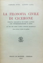 Carica l'immagine nel visualizzatore di Gallery, LA FILOSOFIA CIVILE DI CICERONE G. RIGHI A. LANZA SANSONI 1955 O277