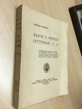 Carica l'immagine nel visualizzatore di Gallery, SAGGI E PROFILI LETTERARI R. PEDICINI 1939 O460