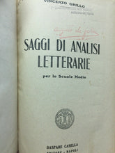 Carica l'immagine nel visualizzatore di Gallery, SAGGI DI ANALISI LETTERARIE V. GRILLO U126