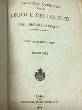Carica l'immagine nel visualizzatore di Gallery, RACCOLTA UFFICIALE DELLE LEGGI E DECRETI DEL REGNO D’ITALIA 1918 VOL. II U697