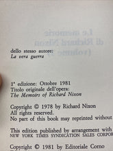 Carica l'immagine nel visualizzatore di Gallery, LE MEMORIE DI RICHARD NIXON VOL. 1 - I ED. BA224