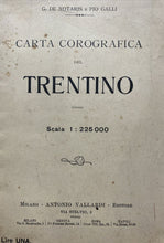Carica l'immagine nel visualizzatore di Gallery, CARTA COROGRAFICA DEL TRENTINO 1:225000 VALLARDI INIZI ‘900 BA291