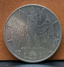 Carica l'immagine nel visualizzatore di Gallery, ITALIA 1939 MONETA LIRE 1 VITTORIO EMANUELE III