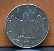 Carica l'immagine nel visualizzatore di Gallery, ITALIA 1942 MONETA LIRE 1 VITTORIO EMANUELE III