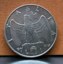 Carica l'immagine nel visualizzatore di Gallery, ITALIA 1941 MONETA LIRE 1 VITTORIO EMANUELE III