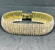 Carica l'immagine nel visualizzatore di Gallery, BRACCIALE DONNA STRASS col. ORO JEW29