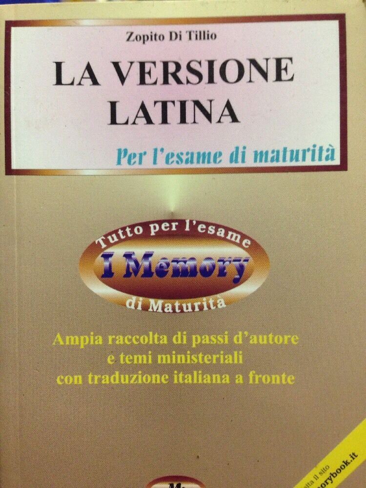 La Versione Latina Per L'esame Di Maturità Memory Book
