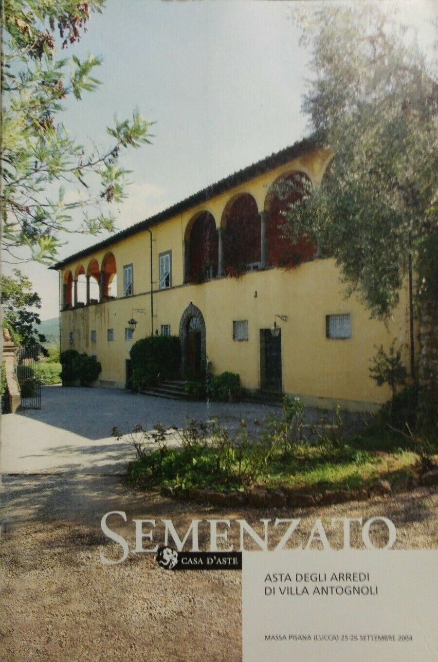SEMENZATO ASTA DEGLI ARREDI DI VILLA ANTOGNOLI 25 26 SETTEMBRE 2004