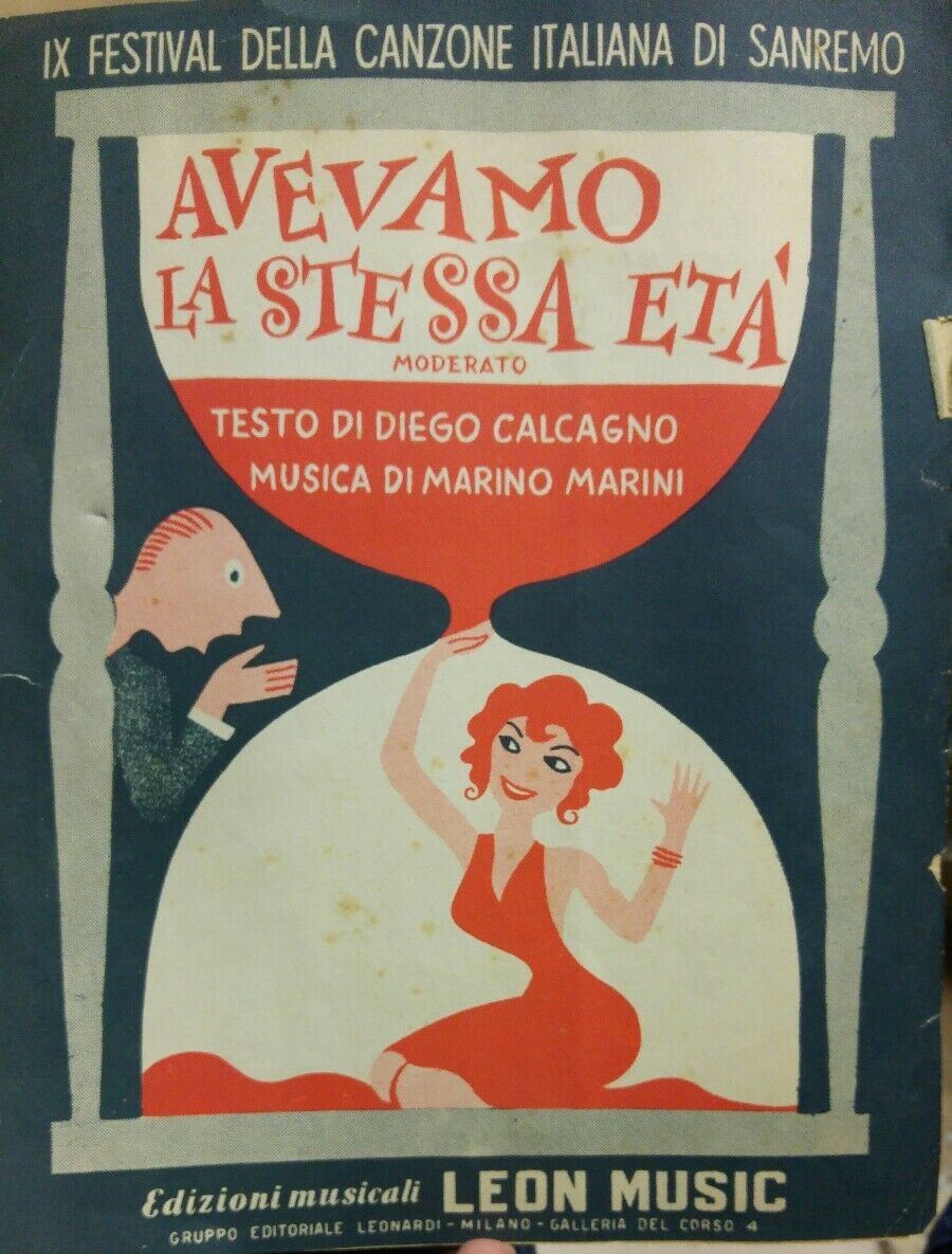 SPARTITO MUSICALE AVEVAMO LA STESSA ETA'