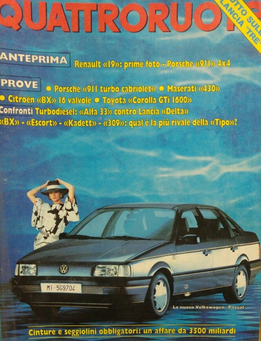 QUATTRORUOTE N.390 1988 PORCHE 911 MASERATI 430 CITROEN BX