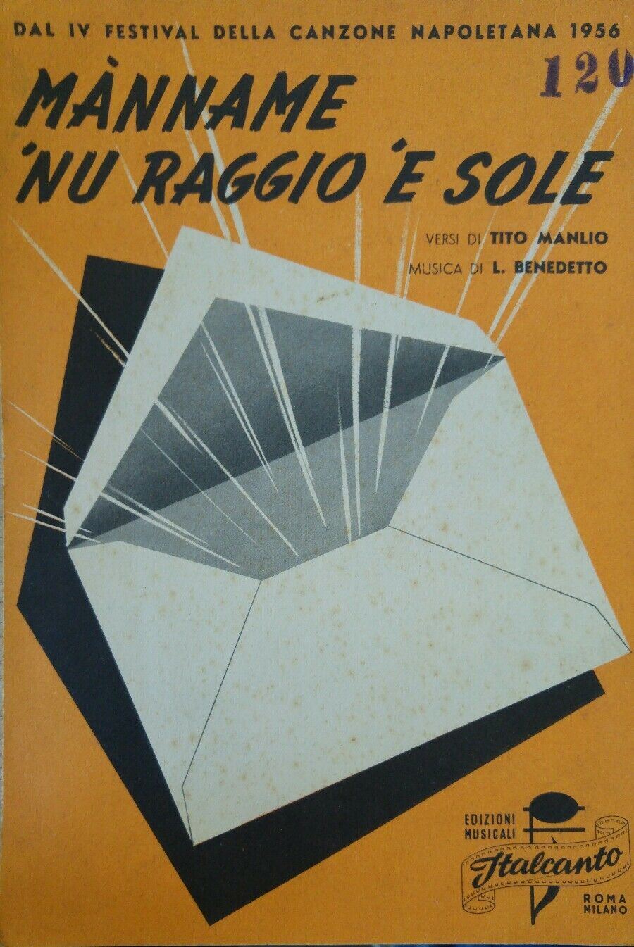 SPARTITO MUSICALE MANNAME NU RAGGIO E SOLE