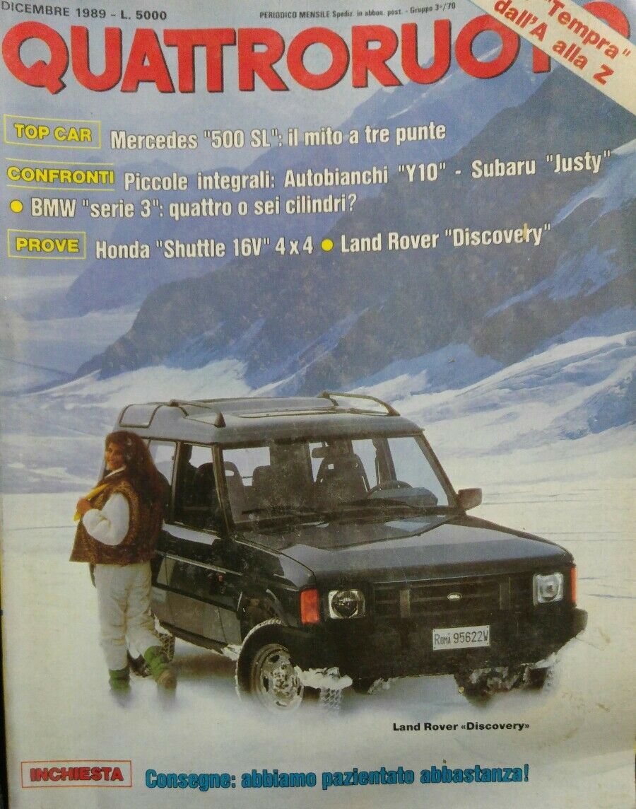 QUATTRORUOTE DICEMBRE 1989 MERCEDES 500 SL