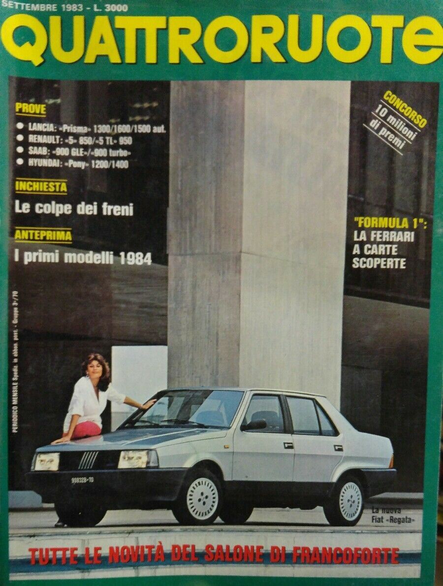 QUATTRORUOTE SETTEMBRE 1983 SALONE DI FRANCOFORTE