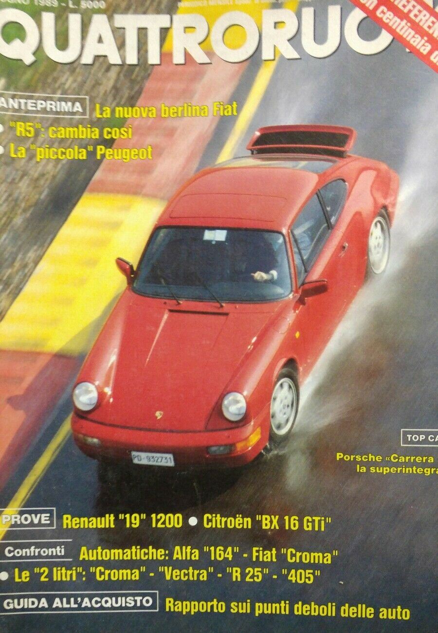 QUATTRORUOTE GIUGNO 1989 PORCHE CARRERA 4