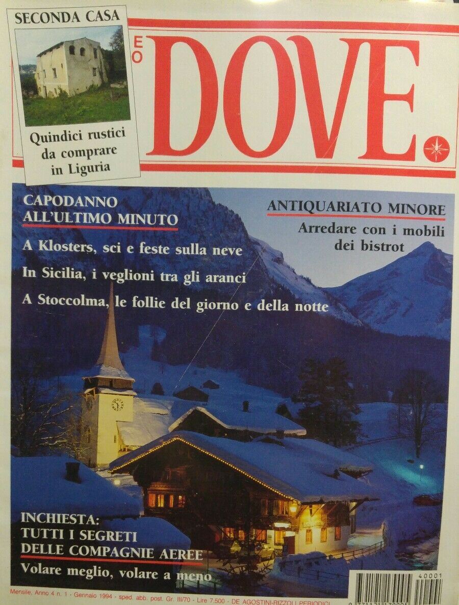 DOVE GENNAIO 1994 KLOSTERS SICILIA STOCCOLMA