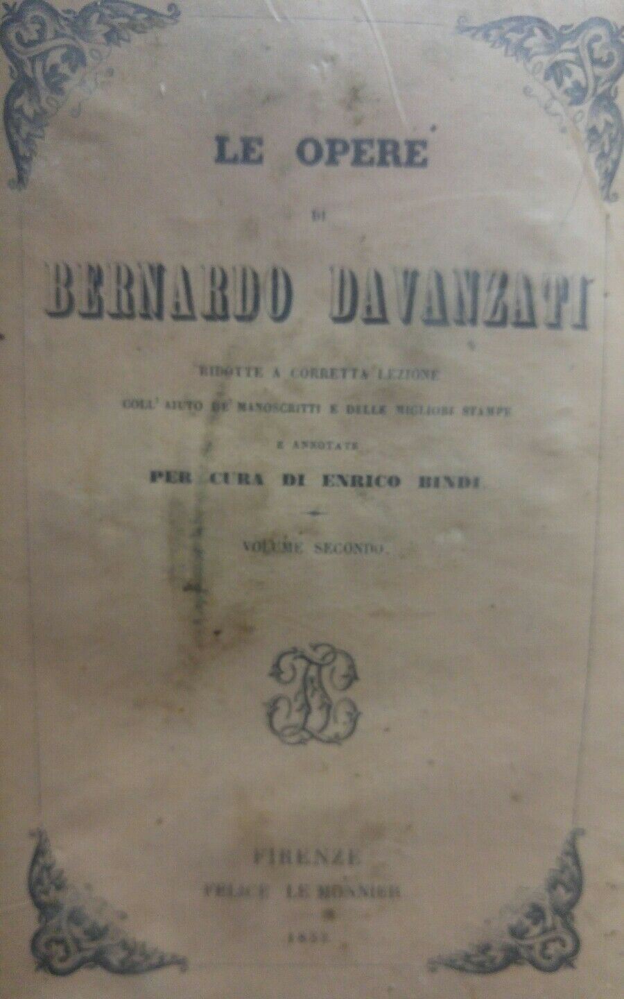 BERNARDO DAVANZATI OPERE 1833