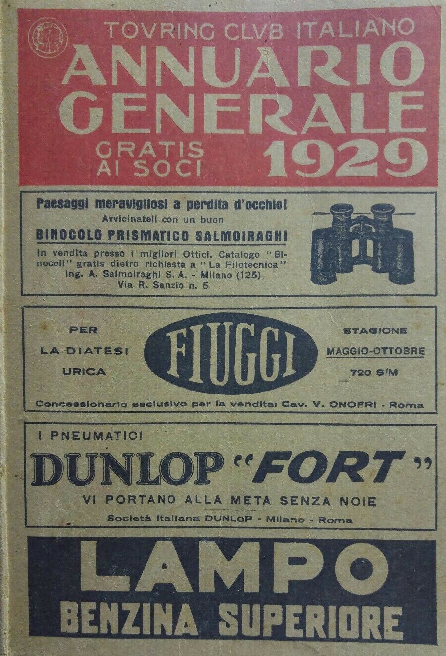 TOURING CLUB ITALIANO ANNUARIO GENERALE 1929