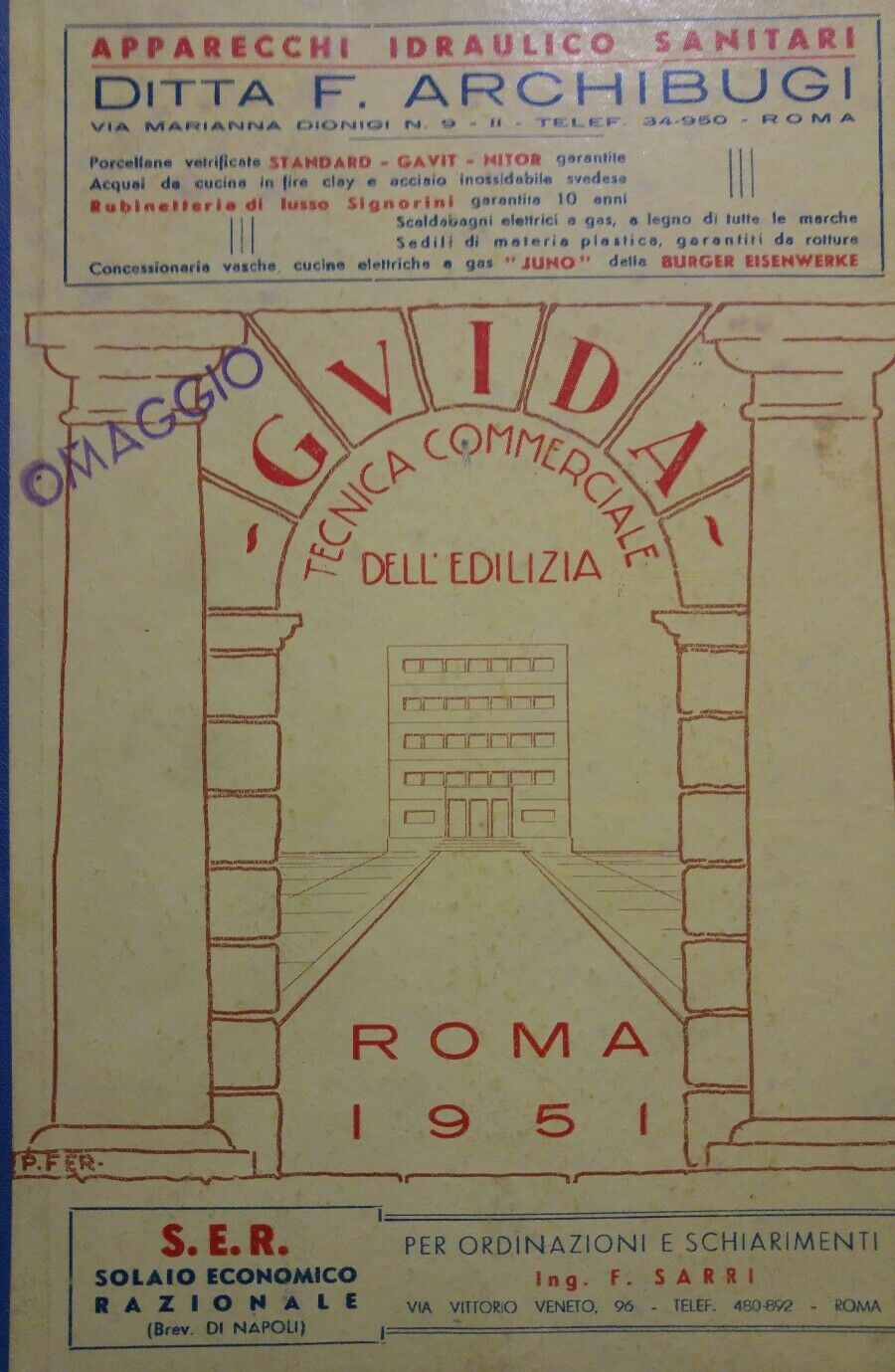 GUIDA TECNICA COMMERCIALE DELL'EDILIZIA ROMA 1951