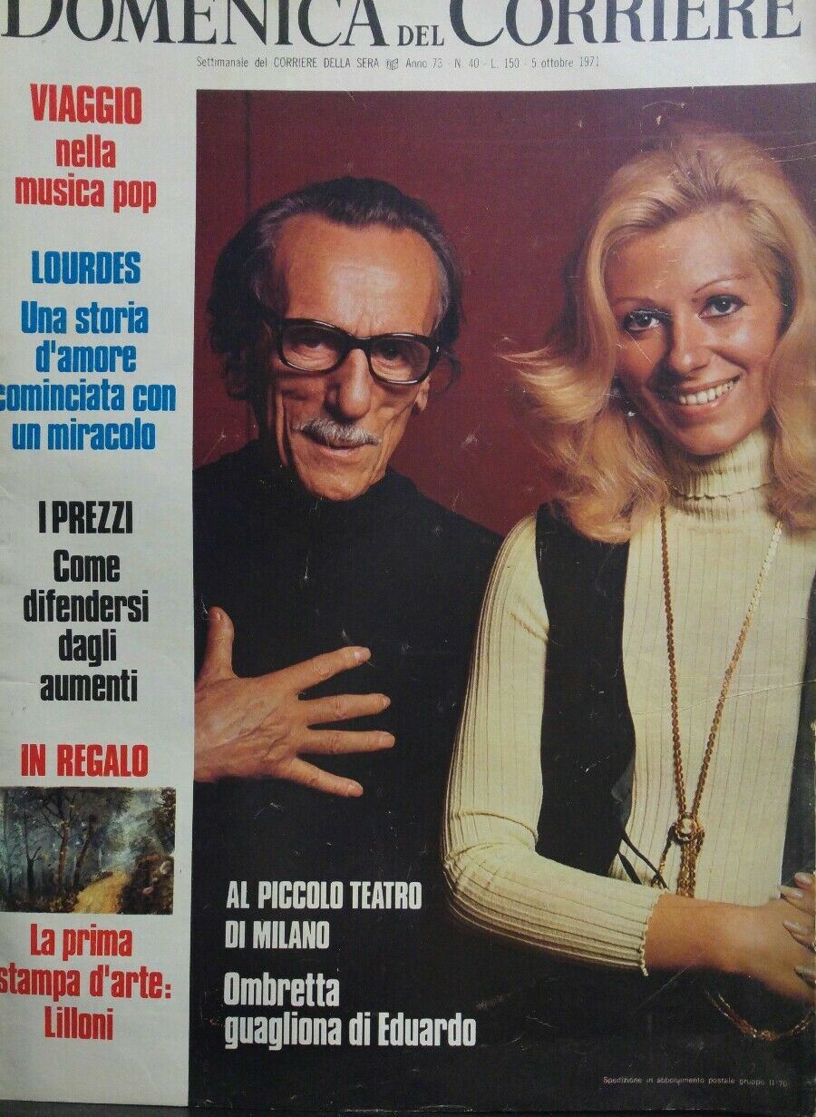 DOMENICA DEL CORRIERE N.40 1971 EDUARDO DE FILIPPO