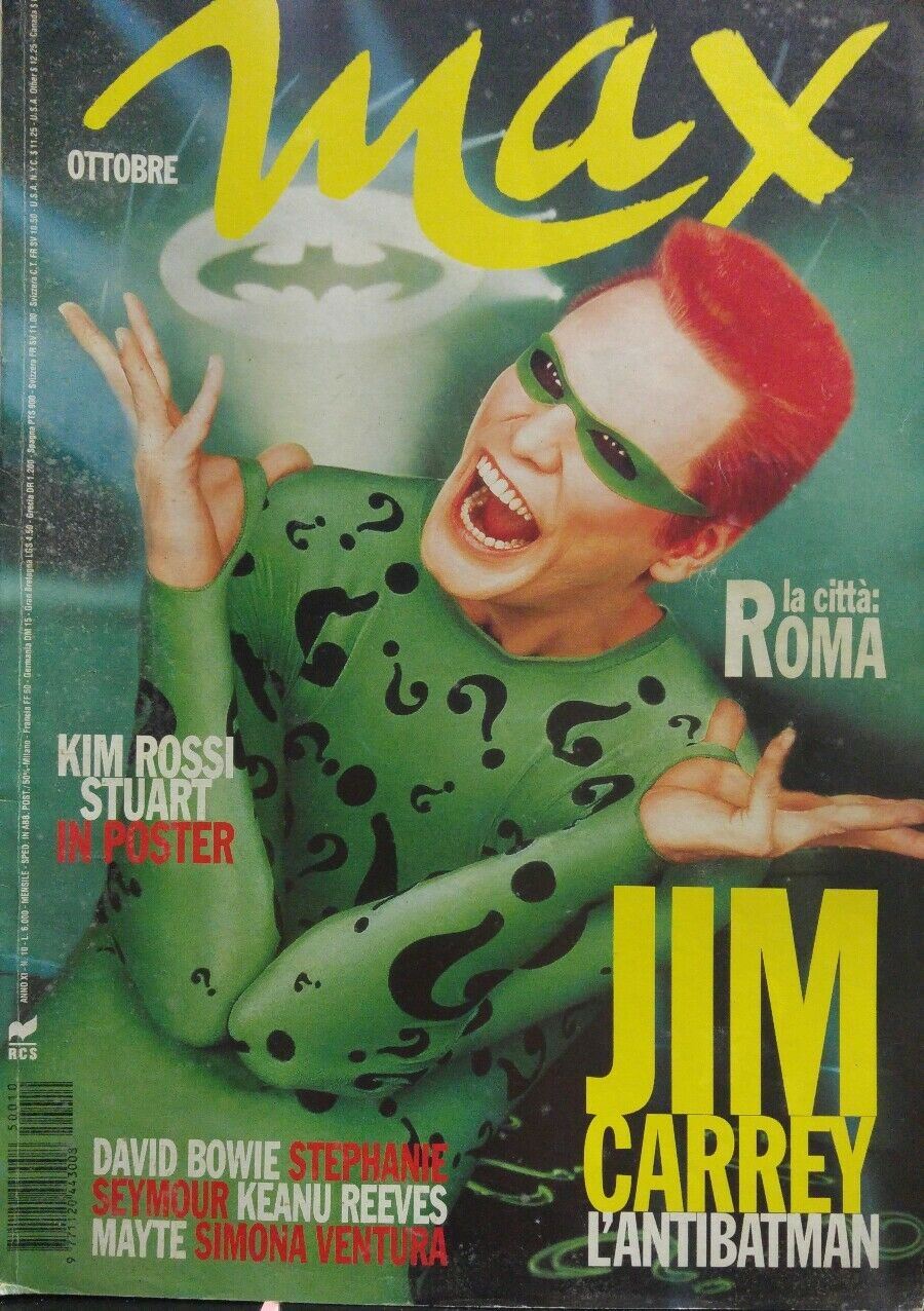 MAX OTTOBRE 1995 JIM CARREY DAVID BOWIE KEANU REAVES