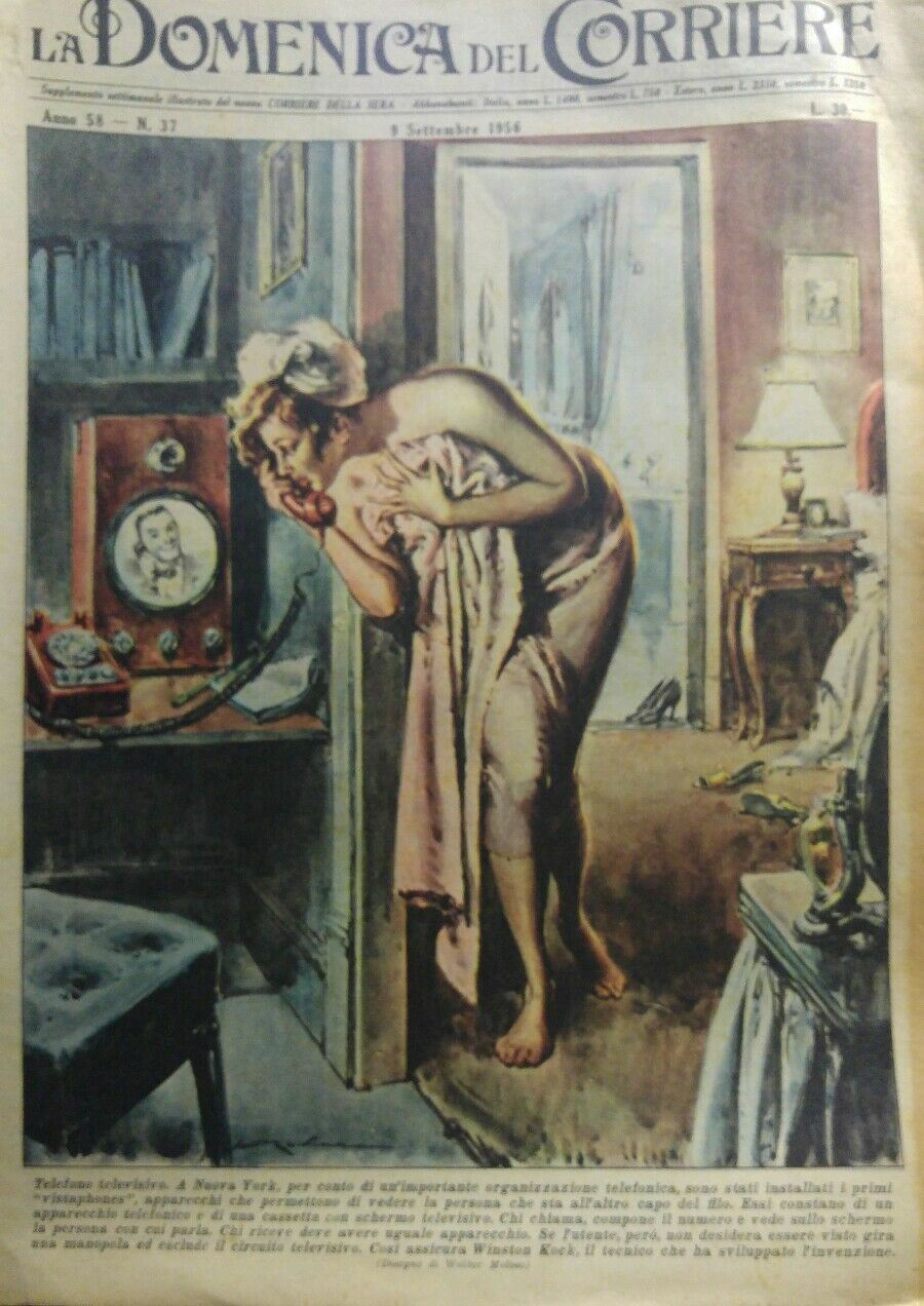 LA DOMENICA DEL CORRIERE N.37 1957 IL VIDEO TELEFONO