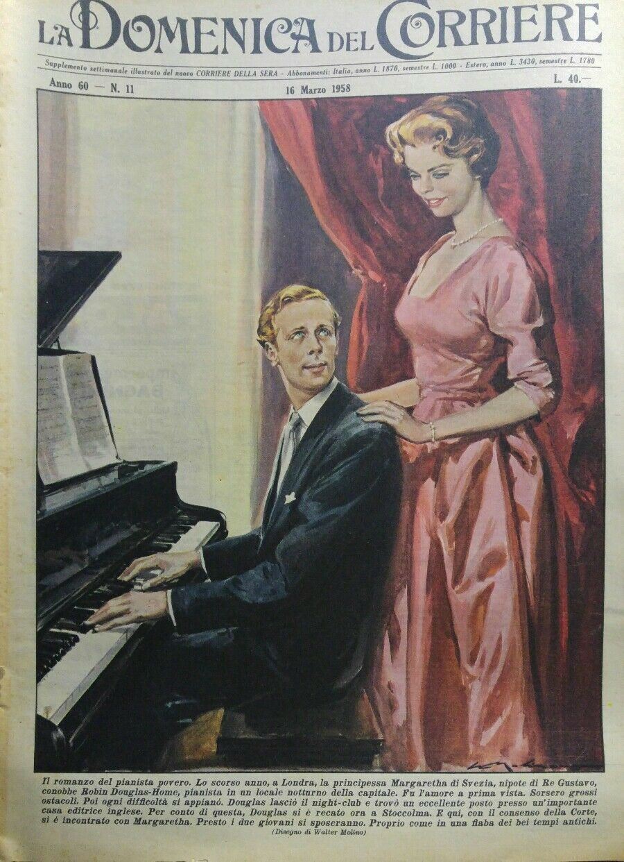LA DOMENICA DEL CORRIERE N.11 1958 IL ROMANZO DEL PIANISTA POVERO
