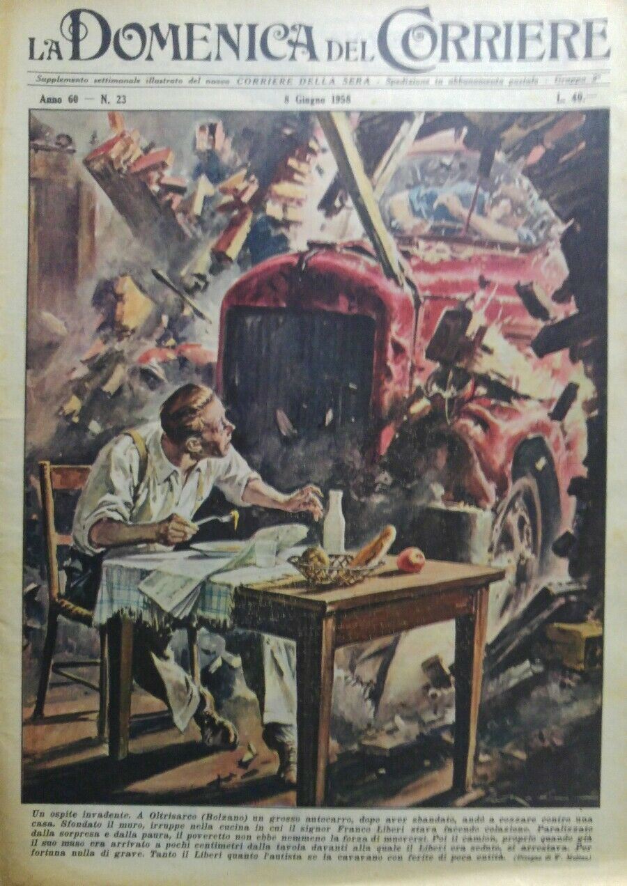 LA DOMENICA DEL CORRIERE N.23 1958 UN OSPITE INVADENTE