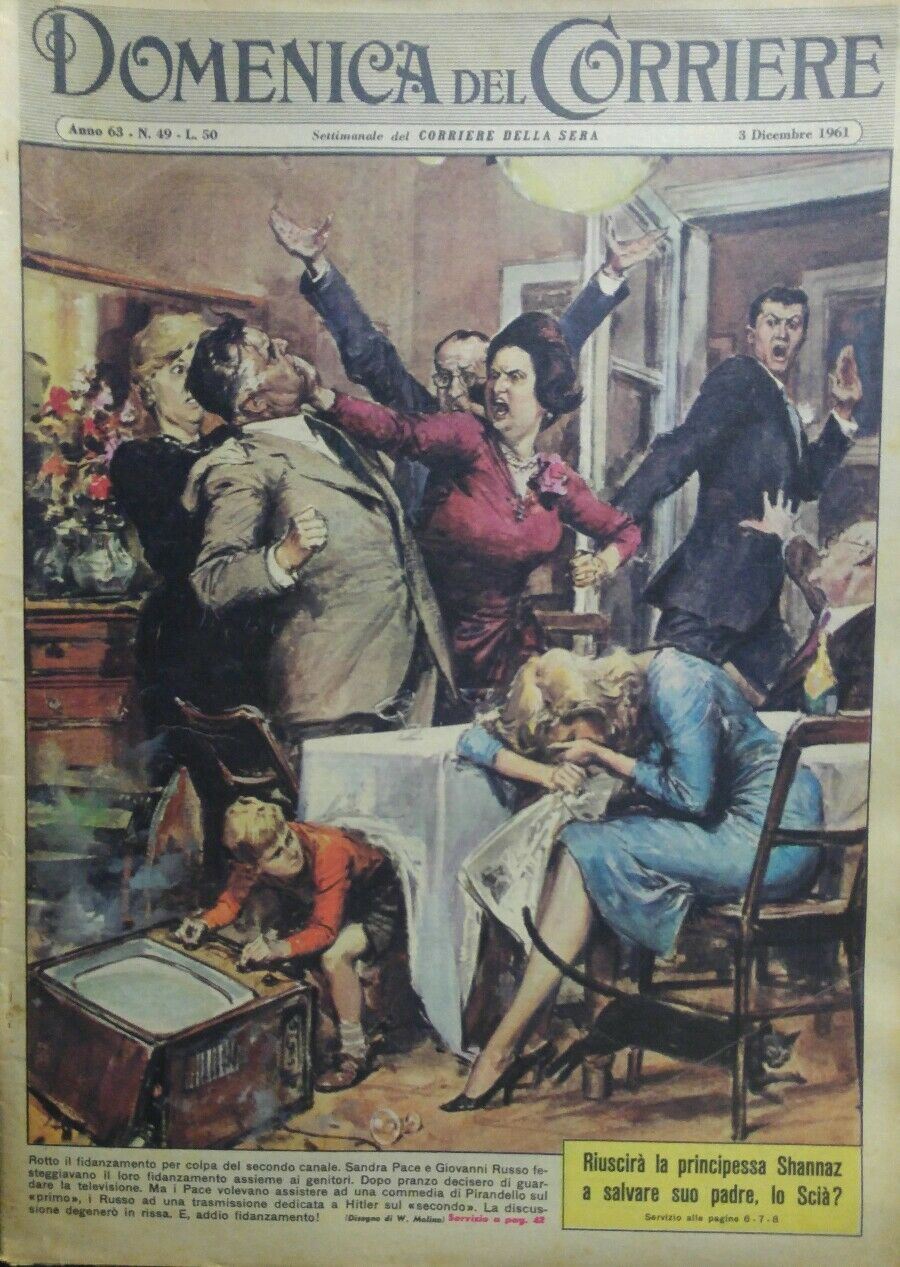 DOMENICA DEL CORRIERE N.49 1961 FIDANZAMENTO ROTTO PER COLPA DELLA TV