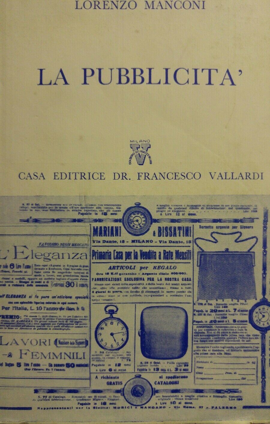 LA PUBBLICITA' LORENZO MANCONI VALLARDI