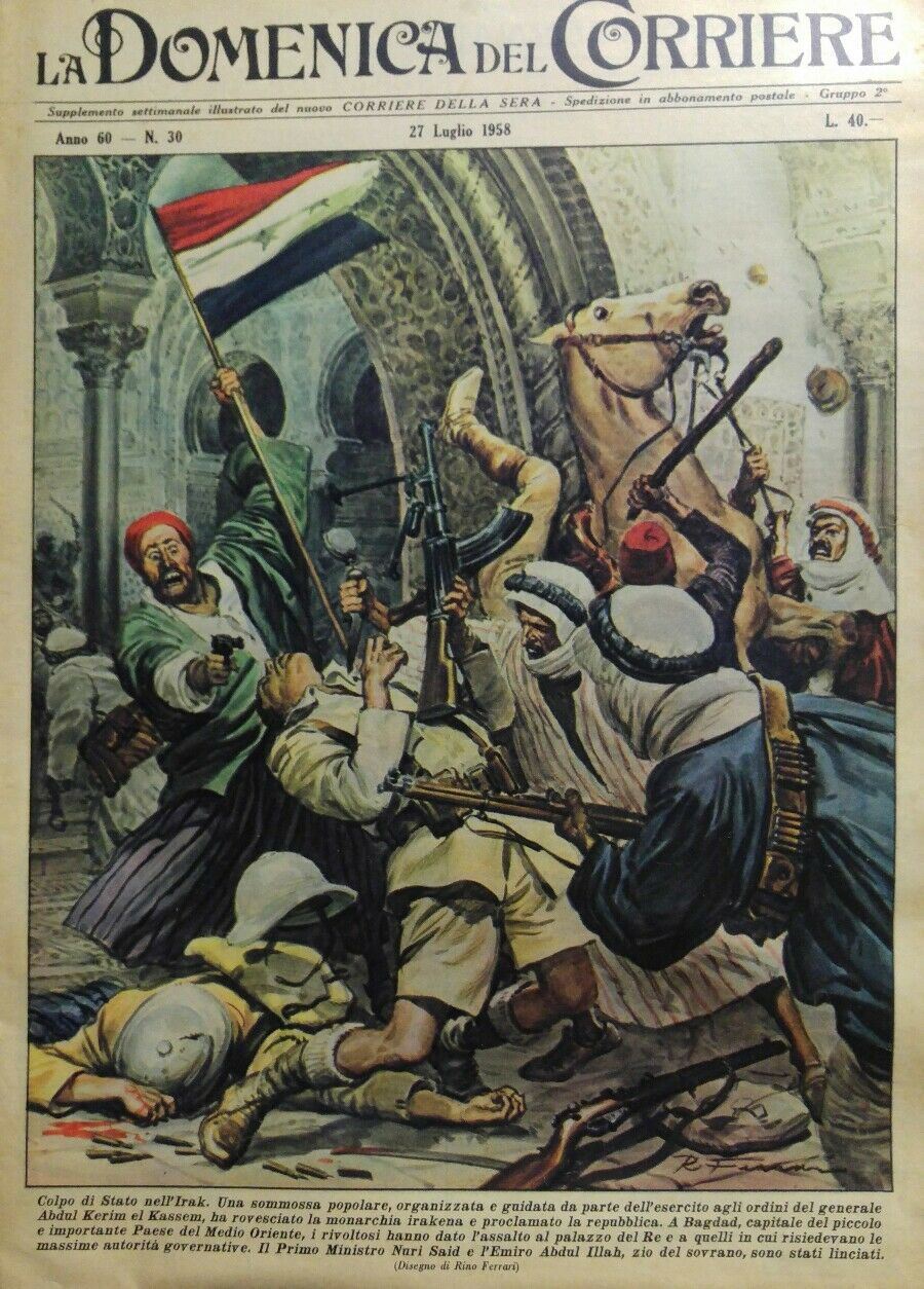 LA DOMENICA DEL CORRIERE N.30 1958 COLPO DI STATO IN IRAQ