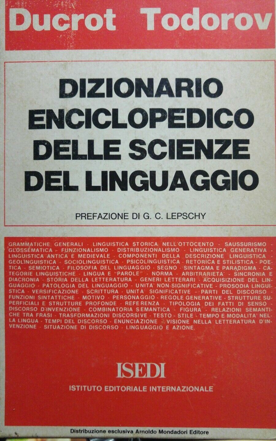 DIZIONARIO ENCICLOPEDICO DELLE SCIENZE  DEL LINGUAGGIO Todorov ISEDI