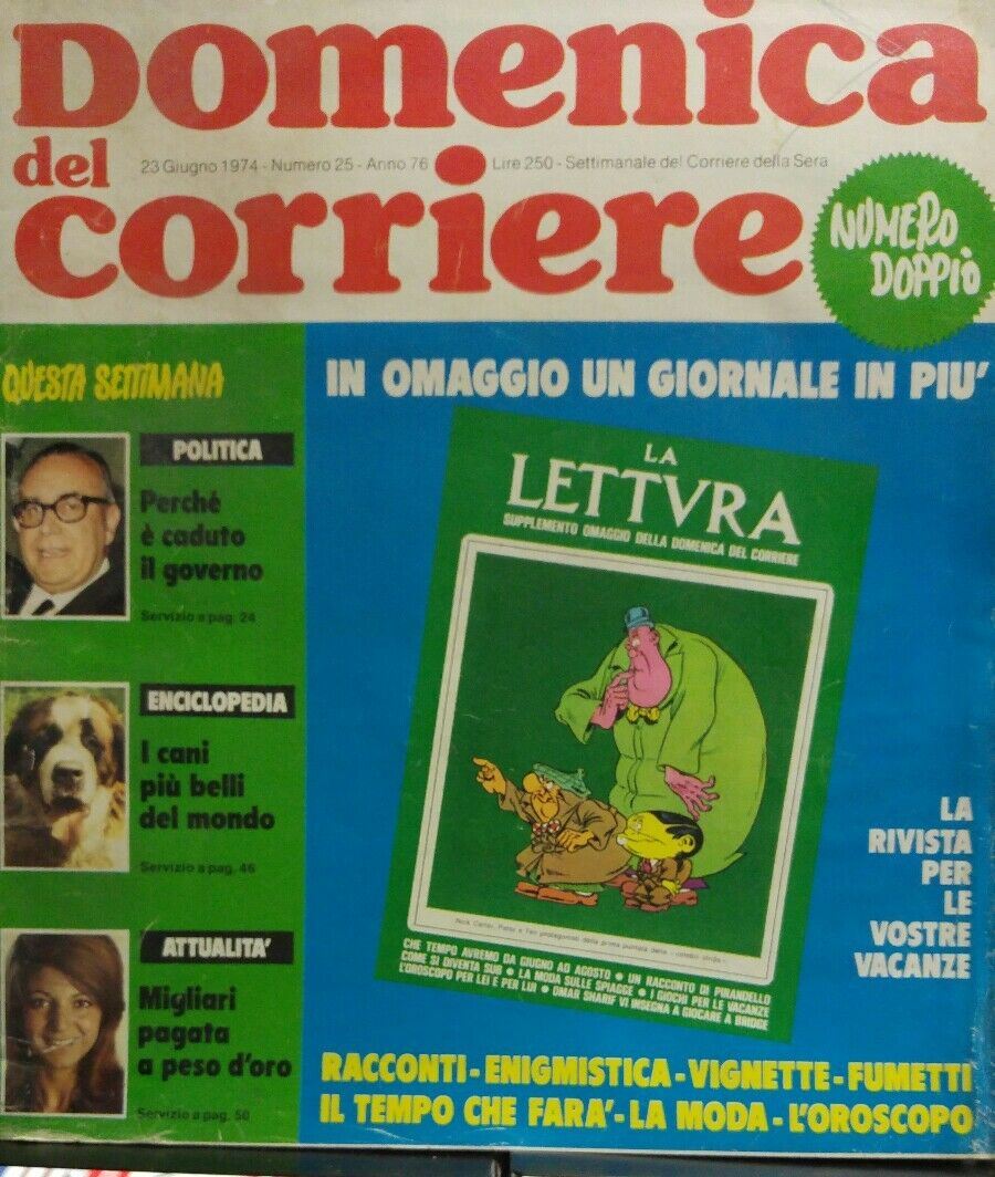 DOMENICA DEL CORRIERE N.25 1974
