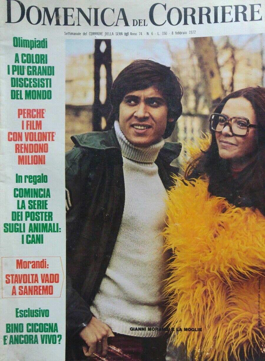 DOMENICA DEL CORRIERE N.6 1972 GIANNI MORANDI