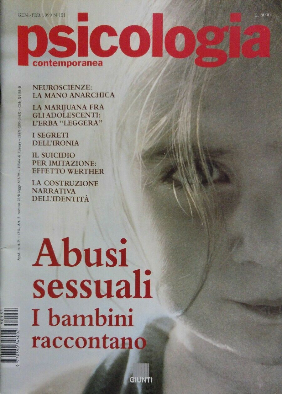 PSICOLOGIA CONTEMPORANEA N.151 1999 ABUSI SESSUALI SU BAMBINI