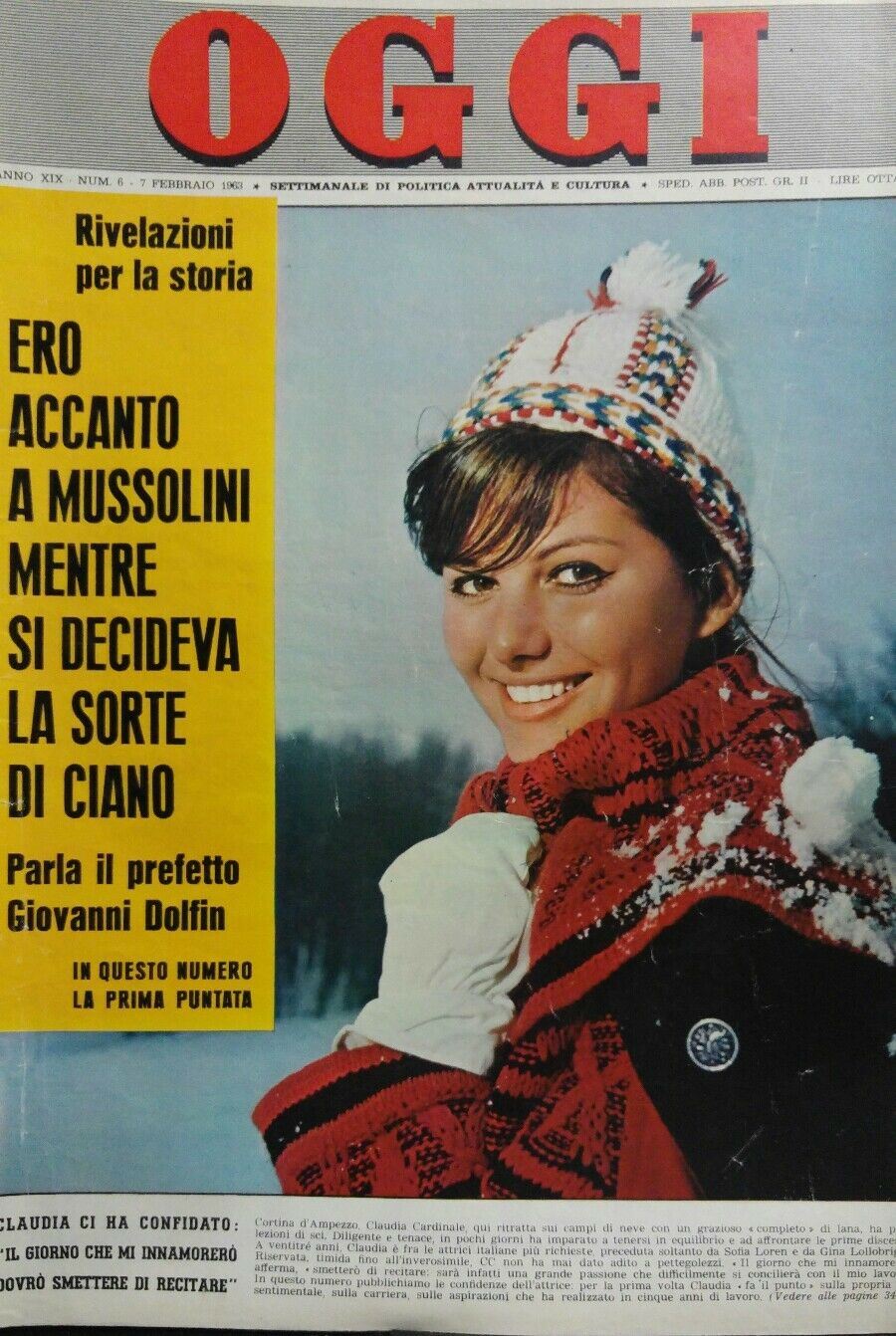 OGGI N.6 1963 CLAUDIA CARDINALE