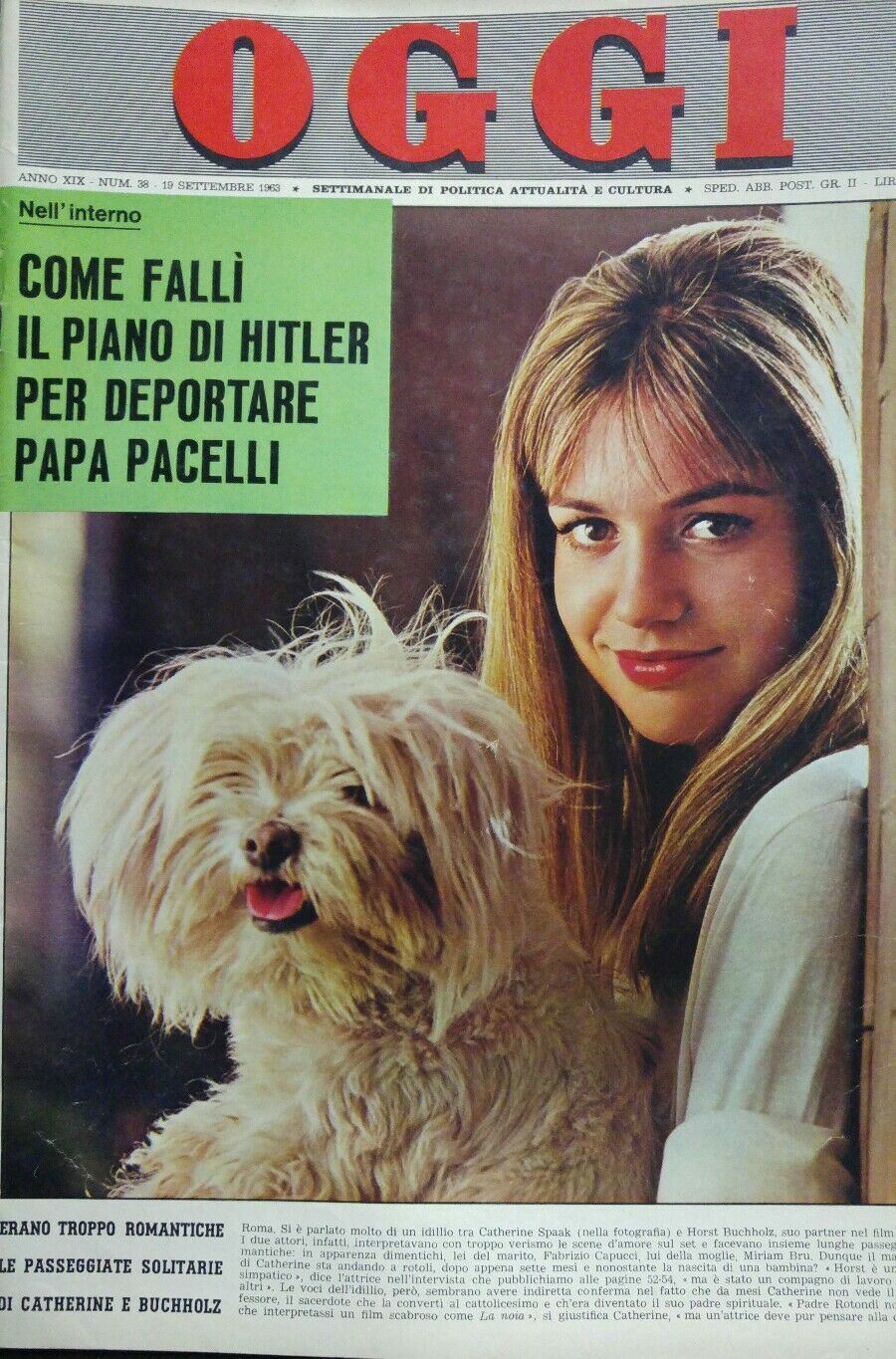 OGGI N.38 1963 CATHERINE SPAAK