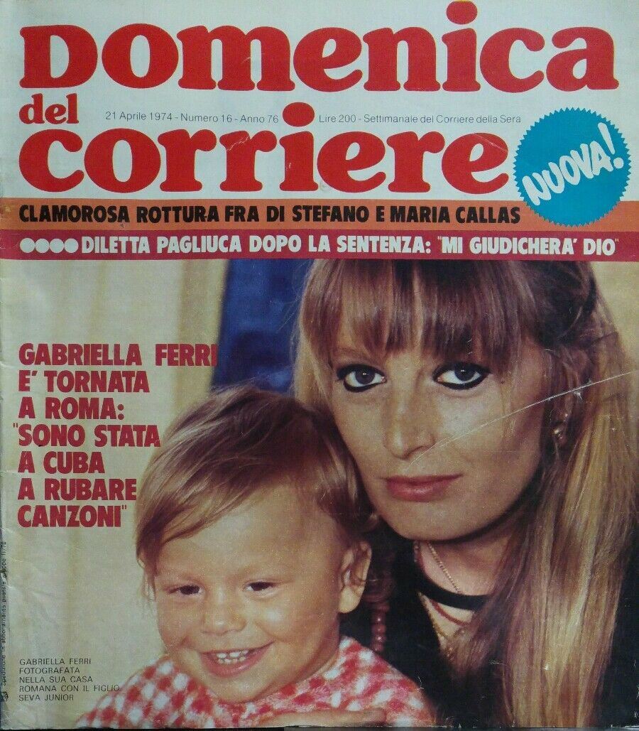 DOMENICA DEL CORRIERE N.16 1974 GABRIELLA FERRI