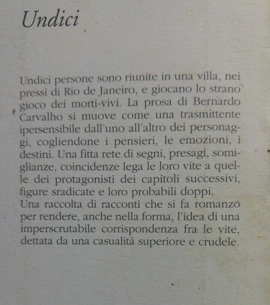 UNDICI BERNARDO CARVALHO AE250