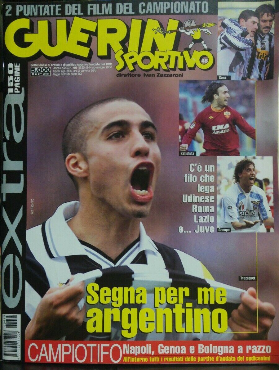 GUERIN SPORTIVO N.45  8 NOVEMBRE 2000 OTTIMO