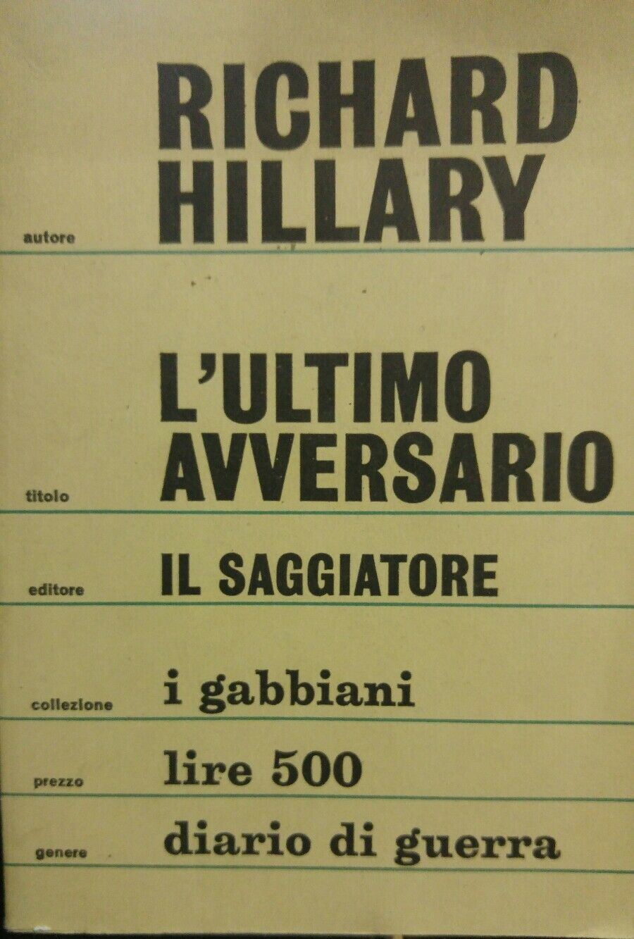 Gabbiani n° 2 Il Saggiatore R. Hillary - L'ultimo avversario - 1964 AE36