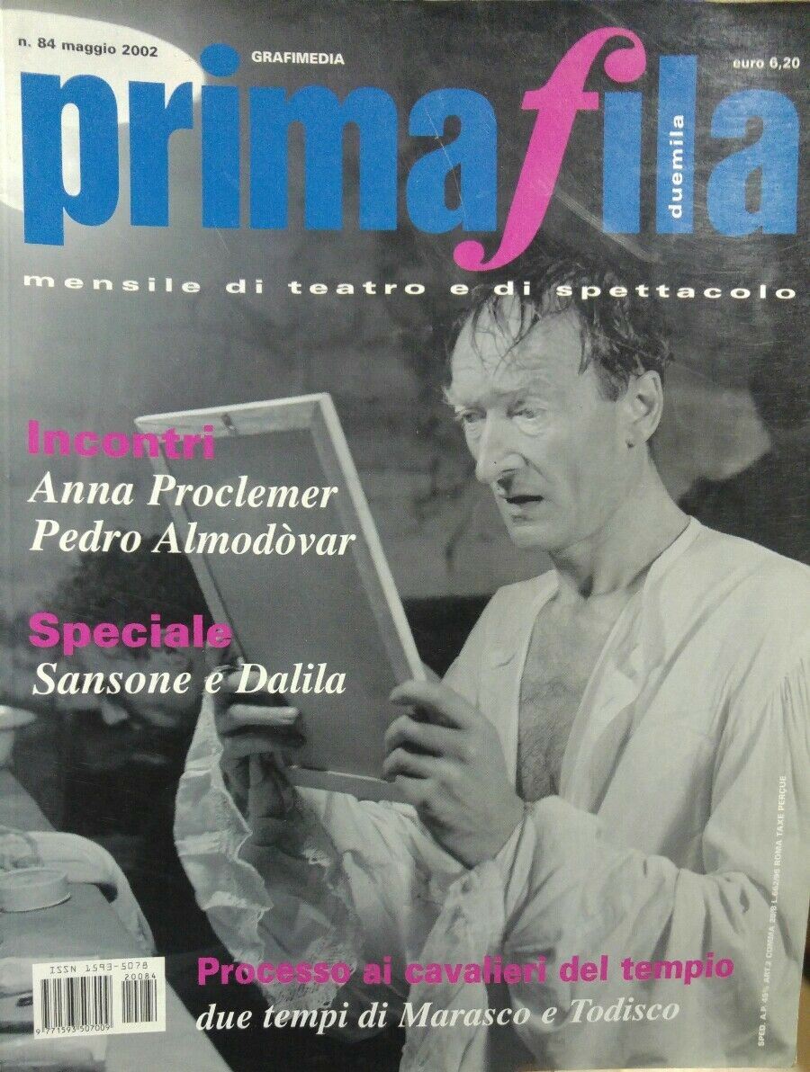 PRIMA FILA N.84 MAGGIO 2002 ANNA PROCLEMER PEDRO ALMODOVAR