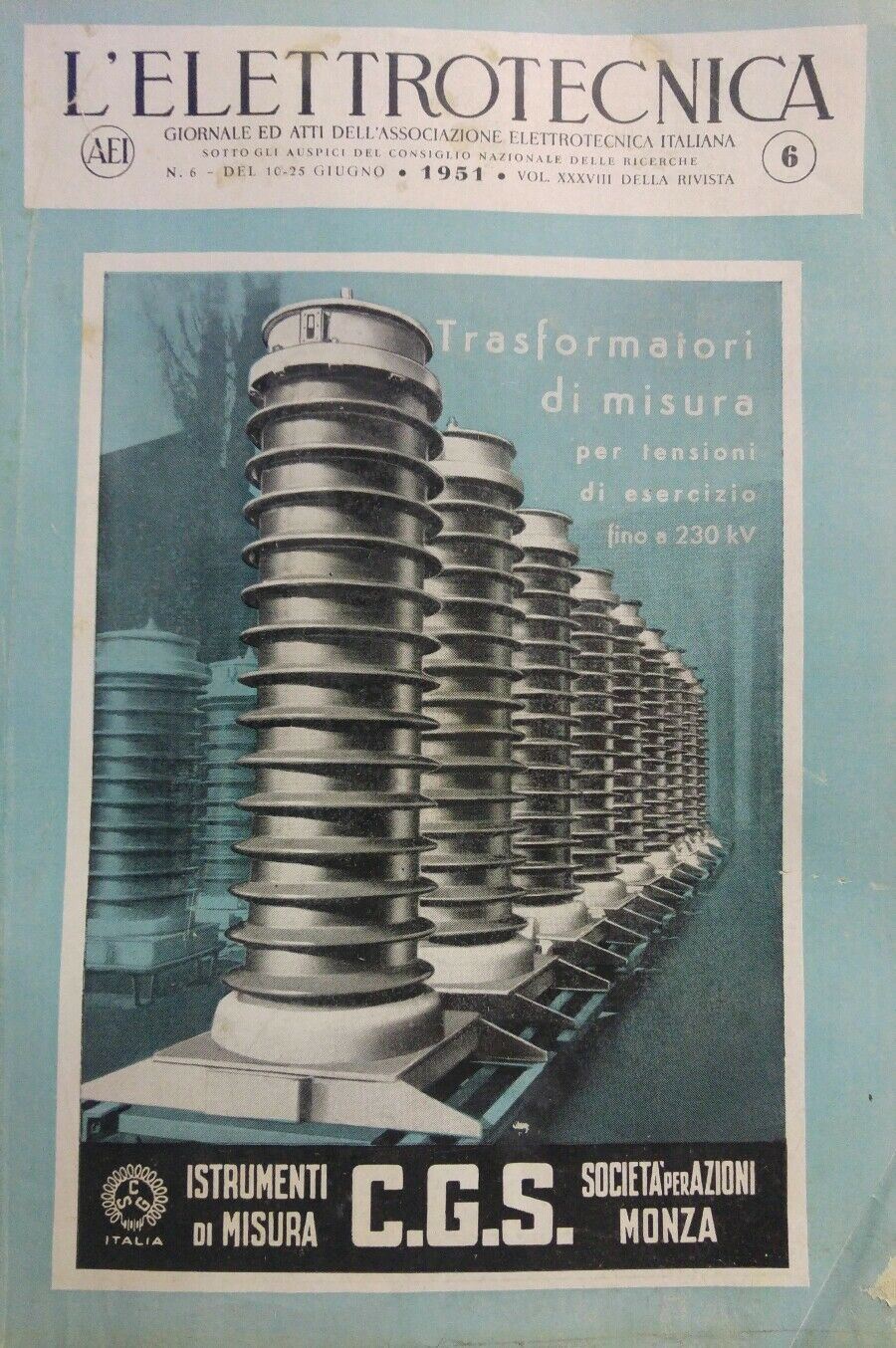 L'ELETTROTECNICA N.6 1951