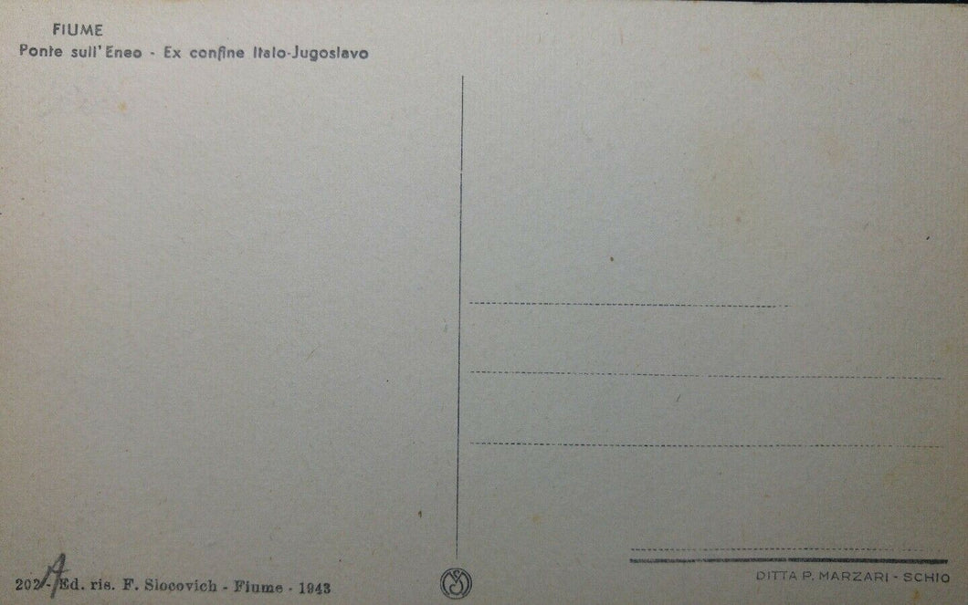 CARTOLINA FIUME PONTE SULL'ENEA 1943 CP02